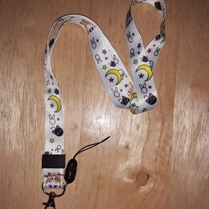 Japanese Anime Sailor Moon White Lanyard